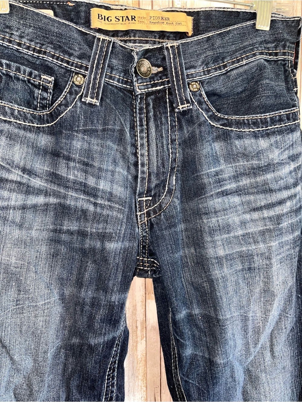 Big Star Pioneer Bootcut Jeans Womens 28S Dark Wash 100% Cotton - Picture 3 of 7